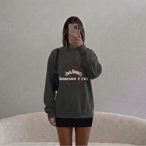 Jack Daniels Women's Charcoal Sweatshirt with Red Logo